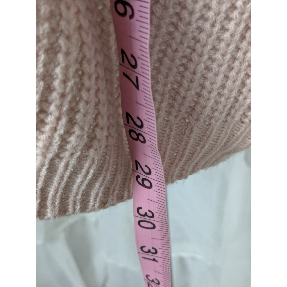 ANDTHEWHY Dusty Pink Fringe Long Sleeve Boxy Oversized Sweater Size M/L - Picture 7 of 8